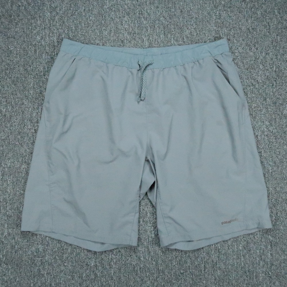 Patagonia Shorts Mens Extra Large Gray Blue Nine Trails Athletic Running Hiking